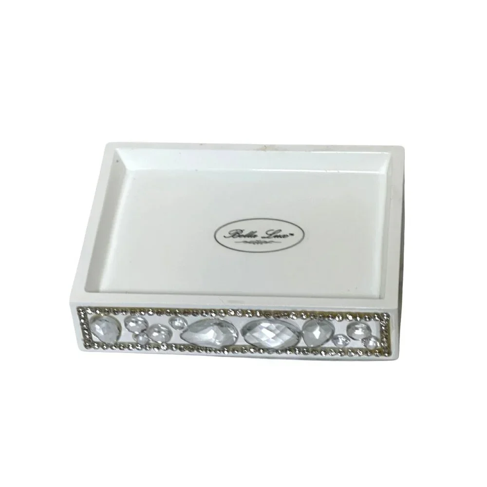Bella Lux Crystal Soap Dish with Decorative Guest Soaps | Glam Bathroom Vanity